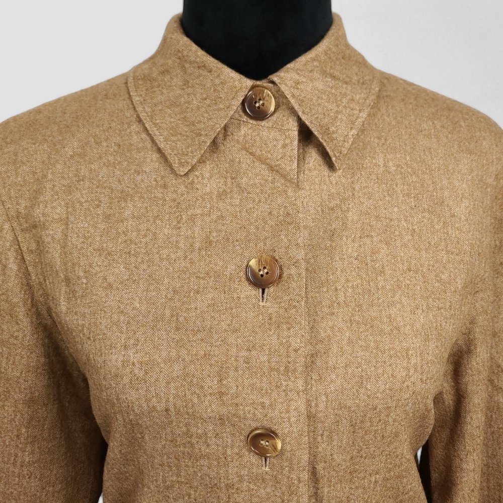 Escada Herringbone Five Button Down Cashmere/Silk… - image 2